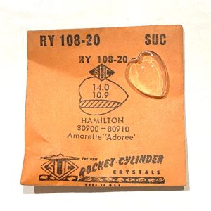 Verre montre SUC RY 108-20 - HAMILTON 80900/910 - 14x10,9 [NOS] (Watch crystal)