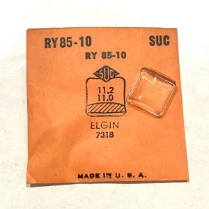 Verre montre SUC RY 85-10 - ELGIN 7318 - 11,2x11 [NOS] (Watch crystal)