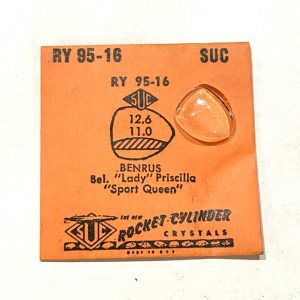 Verre montre SUC RY 95-16 - BENRUS "Sport Queen" - 12,6x11 [NOS] (Watch crystal)