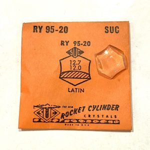 Verre montre SUC RY 95-20 - LATIN - 12,7x12 [NOS] (Watch crystal)