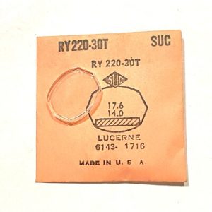 Verre montre SUC RY 220-30T - LUCERNE 6143-1716 - 17,6x14 [NOS] (Watch crystal)
