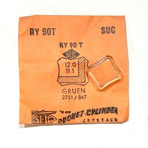 Verre montre SUC RY 90T - GRUEN 2751/847 - 12x11,1 [NOS] (Watch crystal)