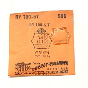Verre montre SUC RY 100-5T - GRUEN 2751/844 - 13,4x11,7 [NOS] (Watch crystal)