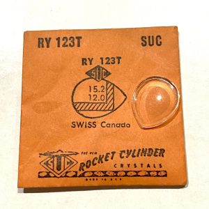 Verre montre SUC RY 123T - SWISS Canada - 15,2x12 [NOS] (Watch crystal)