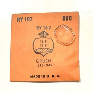 Verre montre SUC RY 107 - GRUEN 215/945 - 13,8x12,9 [NOS] (Watch crystal)