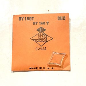 Verre montre SUC RY 160T - SWISS - 16,9x12,2 [NOS] (Watch crystal)