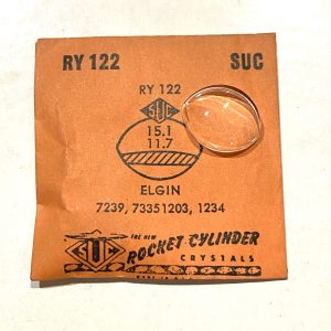 Verre montre RY 122 - ELGIN 7239, 73351203, 1234 - 15,1x11,7 [NOS] (Crystal)
