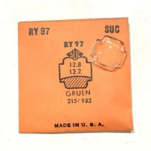 Verre montre SUC RY 97 - GRUEN 215/953 - 12,8x12,2 [NOS] (Watch crystal)