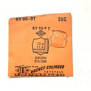 Verre montre SUC RY 95-9T - GRUEN 215/035 - 12,4x11,9 [NOS] (Watch crystal)