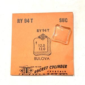 Verre montre SUC RY 94T - BULOVA - 12x12 [NOS] (Watch crystal)