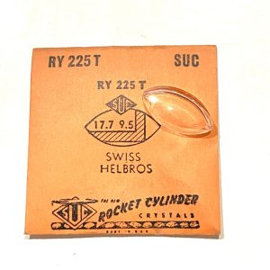 Verre montre SUC RY 225T - SWISS HELBROS - 17,7x9,5 [NOS] (Watch crystal)