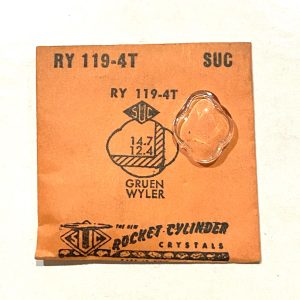 Verre montre SUC RY 119-4T - GRUEN WYLER - 14,7x12,4 [NOS] (Watch crystal)