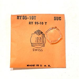 Verre montre SUC RY 95-10T - SWISS - 12,3x12,3 [NOS] (Watch crystal)