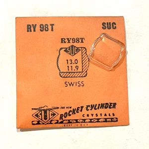 Verre montre SUC RY 98T - SWISS - 13x11,9 [NOS] (Watch crystal)