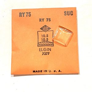 Verre montre SUC RY 75 - ELGIN 7377 - 10,5x10,5 [NOS] (Watch crystal)