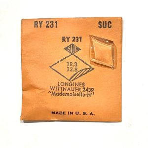 Verre montre RY 231 - LONGINES WITTNAUER 2439 - 18,3x12,8 [NOS] (Watch crystal)