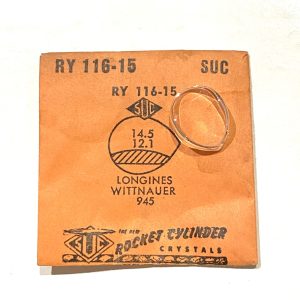 Verre montre RY 116-15 - LONGINES WITTNAUER 945 - 14,5x12,1 [NOS] (crystal)