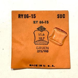 Verre montre SUC RY 86-15 - GRUEN 275/988 - 11,6x10,7 [NOS] (Watch crystal)