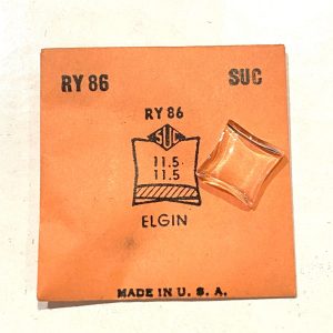 Verre montre SUC RY 86 - ELGIN - 11,5x11,5 [NOS] (Watch crystal)