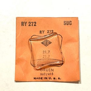 Verre montre SUC RY 272 - GRUEN 863/415 - 21,7x21,7 [NOS] (Watch crystal)