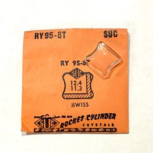Verre montre SUC RY 95-8T - SWISS - 12,4x11,3 [NOS] (Watch crystal)