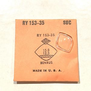 Verre montre SUC RY 153-35 - BENRUS - 15,8x12,3 [NOS] (Watch crystal)