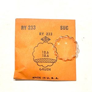 Verre montre SUC RY 233 - GRUEN - 18,6x18,6 [NOS] (Watch crystal)