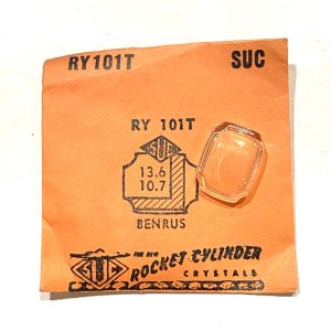 Verre montre SUC RY 101T - BENRUS - 13,6x10,7 [NOS] (Watch crystal)