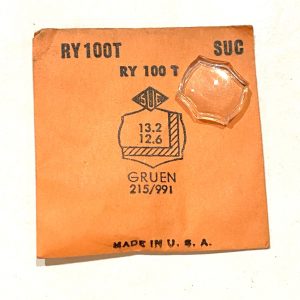 Verre montre SUC RY 100T - GRUEN 215/991 - 13,2x12,6 [NOS] (Watch crystal)