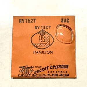 Verre montre SUC RY 152T - HAMILTON 15,4x12,3 [NOS] (Watch crystal)