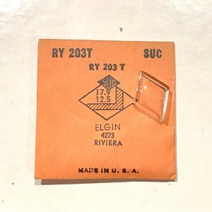 Verre montre SUC RY 203T - ELGIN 4273 RIVIERA - 17,9x12,5 [NOS] (Watch crystal)