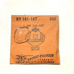 Verre montre SUC RY 161-18T - GRUEN WYLER - 17x14,2 [NOS] (Watch crystal)