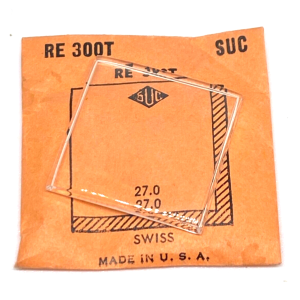 Verre montre SUC RE 300T - Swiss 27x27 [NOS] (Watch crystal)