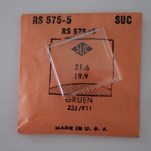 Verre montre SUC RS 575-5 - GRUEN 235/911 - 21,6x19,9 [NOS] (Watch crystal)