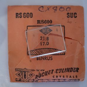 Verre montre SUC RS 600 - BENRUS - 21,8x17 [NOS] (Watch crystal)
