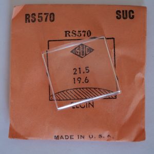 Verre montre SUC RS 570 - ELGIN - 21,5x19,6 [NOS] (Watch crystal)