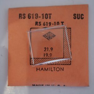 Verre montre SUC RS 619-10T - HAMILTON - 21,9x19,9 [NOS] (Watch crystal)