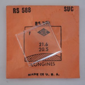 Verre montre SUC RS 588 - LONGINES - 21,6x20,5 [NOS] (Watch crystal)