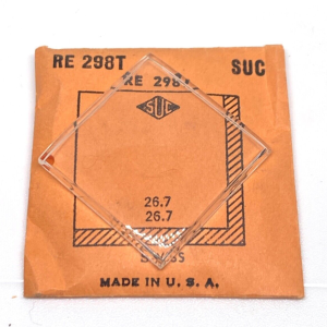 Verre montre SUC RE 298T- Swiss 26,7x26,7 [NOS] (Watch crystal)