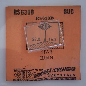 Verre montre SUC RS 630B - STAR ELGIN - 22x16,3 [NOS] (Watch crystal)