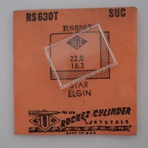 Verre montre SUC RS 630T - STAR ELGIN - 22x16,3 [NOS] (Watch crystal)