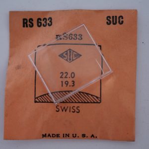 Verre montre SUC RS 633 - SWISS - 22x19,3 [NOS] (Watch crystal)