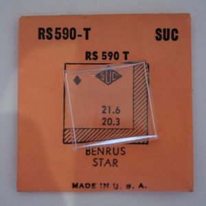 Verre montre SUC RS 590T - BENRUS STAR - 21,6x20,3 [NOS] (Watch crystal)