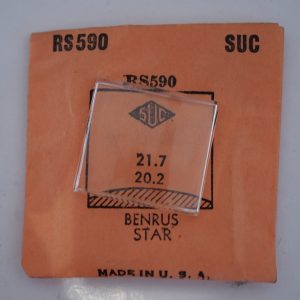 Verre montre SUC RS 590 - BENRUS STAR - 21,7x20,2 [NOS] (Watch crystal)