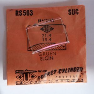 Verre montre SUC RS 563 - GRUEN ELGIN - 21,4x15,4 [NOS] (Watch crystal)