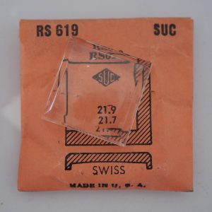 Verre montre SUC RS 619 - SWISS - 21,9x21,7 [NOS] (Watch crystal)