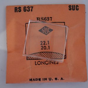 Verre montre SUC RS 637 - LONGINES - 22,1x20,1 [NOS] (Watch crystal)