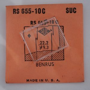 Verre montre SUC RS 655-10C - BENRUS - 22,2x19,3 [NOS] (Watch crystal)