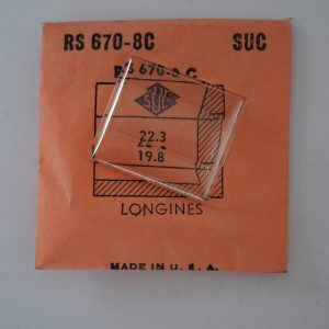 Verre montre SUC RS 670-8C - LONGINES - 22,3x19,8 [NOS] (Watch crystal)