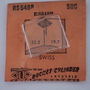 Verre montre SUC RS 648B - SWISS - 22,2x19,7 [NOS] (Watch crystal)
